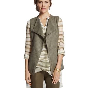 Chico's Faux Suede Drape Vest. NWT